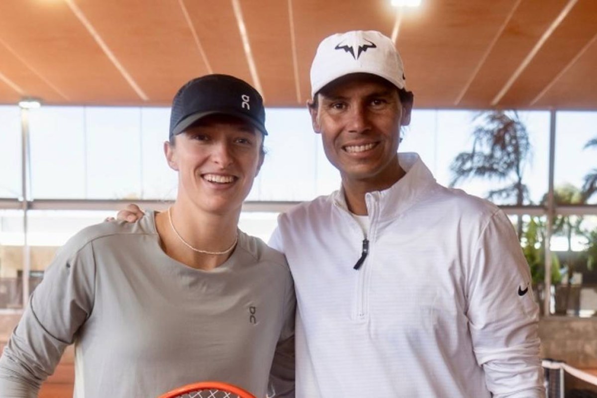 Iga Swiatek Rafael Nadal training